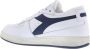 Diadora Heritage Diadora Dames Mi Basket Row Wit Blauw - Thumbnail 3