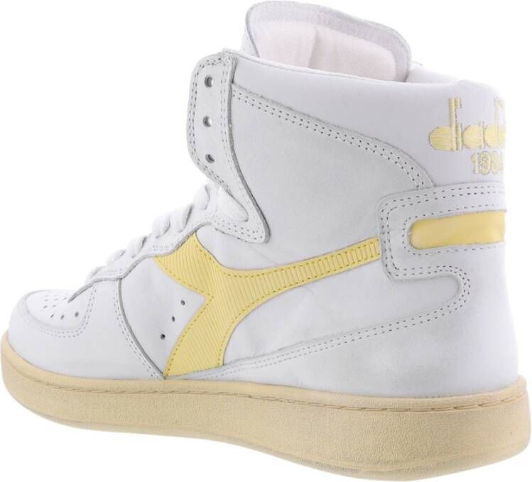 Diadora Witte Leren Hoge Sneakers Retro Design White Heren - Foto 4