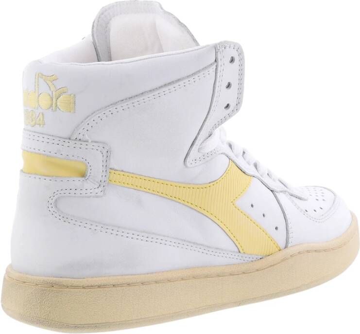 Diadora Witte Leren Hoge Sneakers Retro Design White Heren - Foto 5