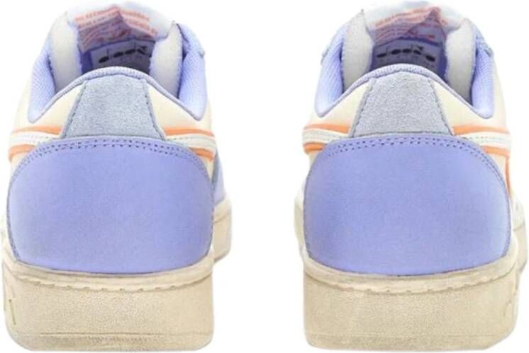 Diadora Paarse Leren Lage Basketball Sneakers