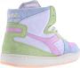 Diadora Heritage Dames Mi Basket Arcobaleno Italia Hoge lederen veter sneakers - Thumbnail 6