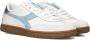 Diadora Retro Met Combi Sneaker Sneakers Leer Dames Blauw wit gestreept - Thumbnail 2