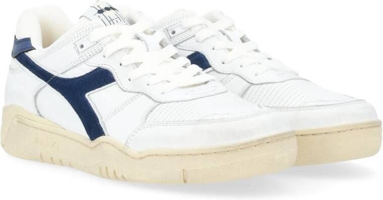 Diadora Retro Wit Blauw Leren Sneakers White Heren
