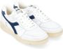 Diadora Retro Wit Blauw Leren Sneakers White Heren - Thumbnail 3