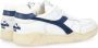 Diadora Retro Wit Blauw Leren Sneakers White Heren - Thumbnail 4
