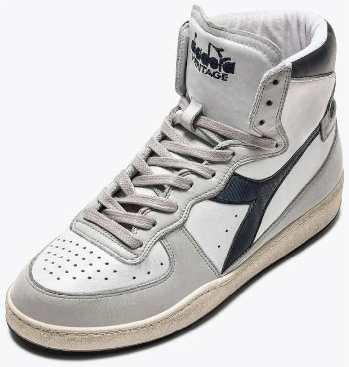 Diadora Vintage High Cut Sneakers Wit Hoge Stijging Wit Heren