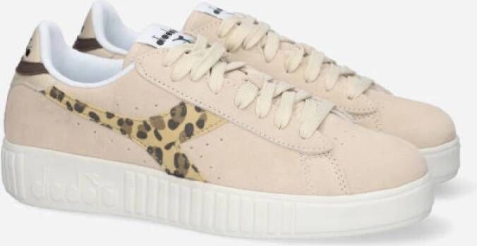 Diadora Dames Game Step Suede Animalier Sneakers Beige Dames