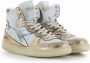 Diadora Sneakers Dames Hoge sneakers Damesschoenen Leer M basket metallic Goud - Thumbnail 9