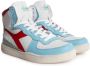 Diadora Sneakers Dames Hoge sneakers Damesschoenen Leer MI basket Blauw combi - Thumbnail 4