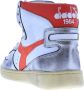 Diadora Sneakers Dames Hoge sneakers Damesschoenen Leer Mi bask metal mix Wit rood - Thumbnail 5