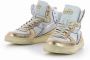 Diadora Sneakers Dames Hoge sneakers Damesschoenen Leer M basket metallic Goud - Thumbnail 13