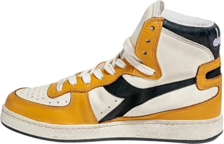 Diadora Multicolor Leren Hoge Sneakers Oranje Dames