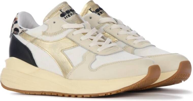 Diadora Witte en Gouden Venus Sneaker Wit Dames