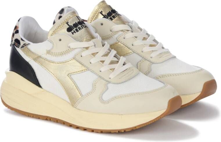 Diadora Witte en Gouden Venus Sneaker Wit Dames