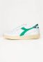 Diadora Sneakers Heren Lage sneakers Herenschoenen Leer Mi bask low used Wit groen - Thumbnail 13
