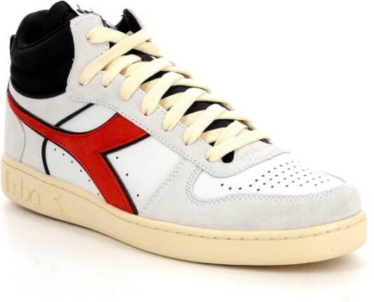 Diadora Hoge Magic B Suede Sneakers Wit Heren