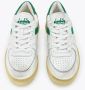 Diadora Sneakers Heren Lage sneakers Herenschoenen Leer Mi bask low used Wit groen - Thumbnail 4