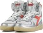 Diadora Sneakers Dames Hoge sneakers Damesschoenen Leer Mi bask metal mix Wit rood - Thumbnail 3