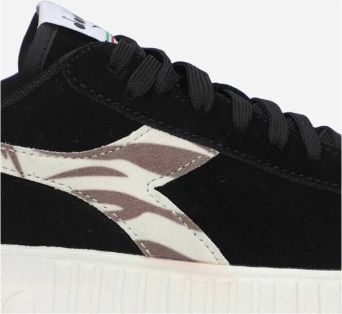 Diadora Dames Game Step Suede Animalier Sneakers Zwart Dames