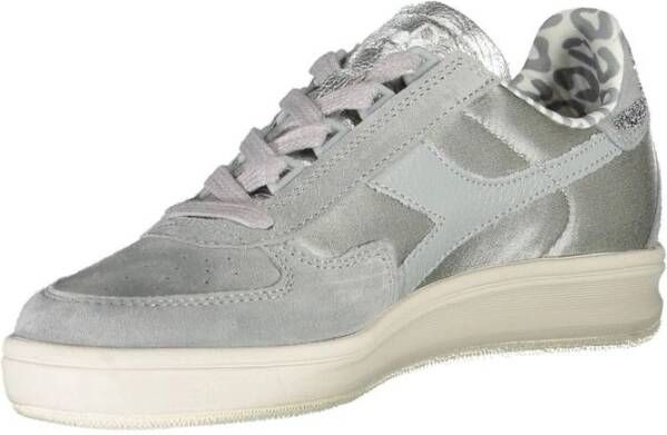 Diadora Sprankelende Grijze Vetersneakers met Swarovski Kristallen Gray Dames