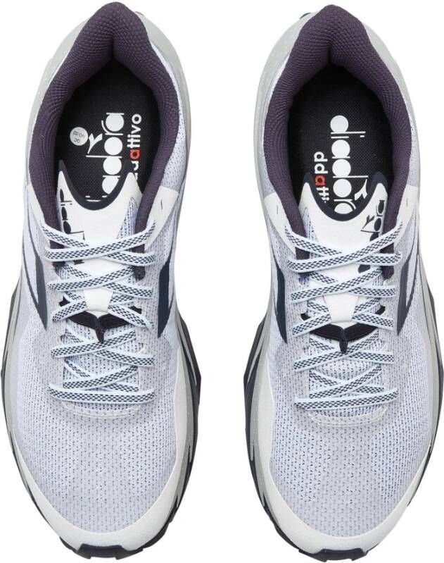Diadora Trail Running Schoenen Wit Zilver Blauw