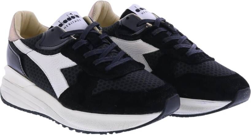 Diadora Premium Mesh en Suede Dames Sportschoenen Zwart Dames