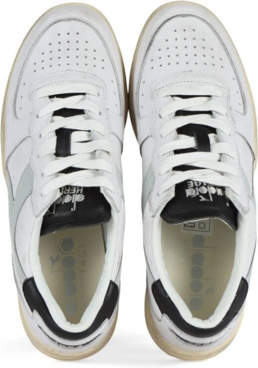Diadora Vintage Leren Sneakers Lage Top White Dames