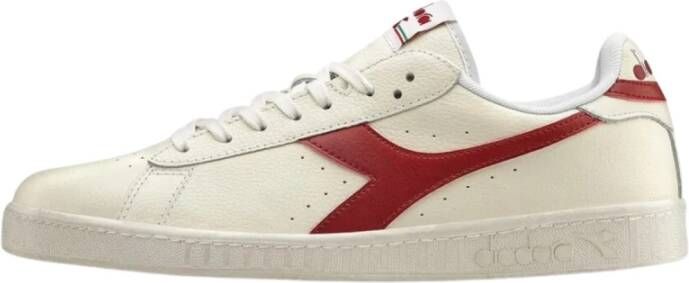 Diadora Vintage Leren Sneakers Wit Rood