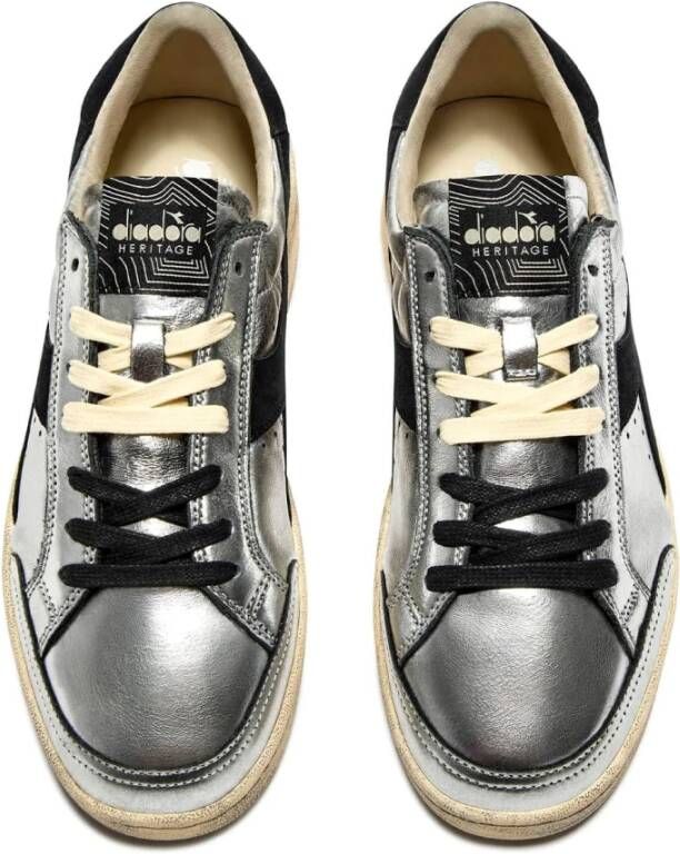Diadora Vintage Zilveren Leren Sneakers