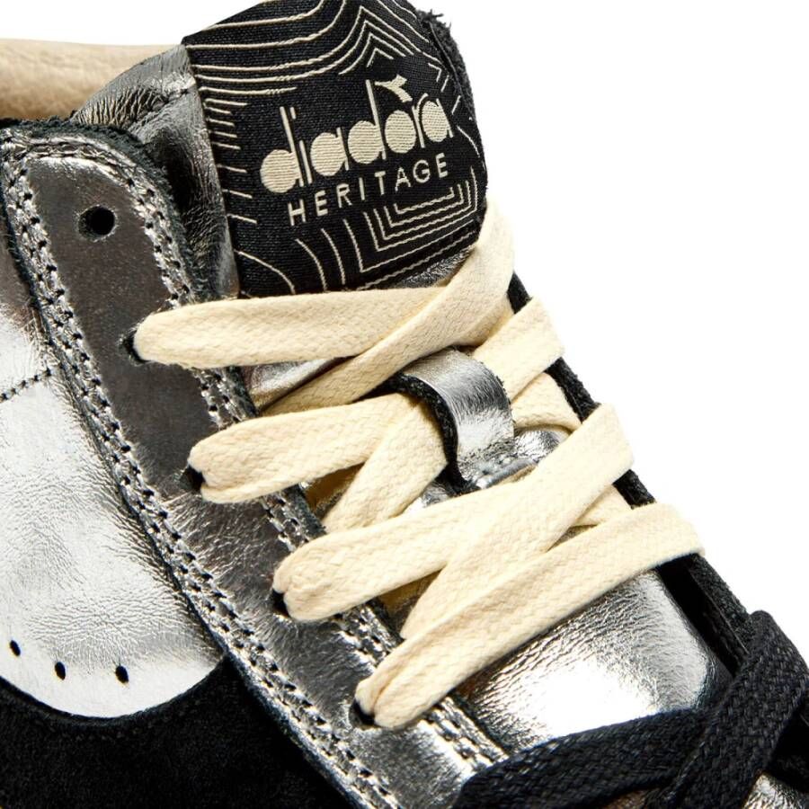 Diadora Vintage Zilveren Leren Sneakers