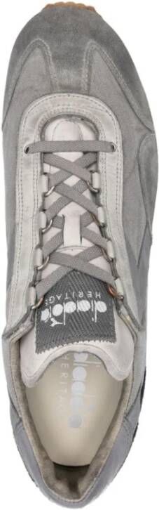 Diadora Witte Canvas Sneakers Vetersluiting Suède Multicolor Heren