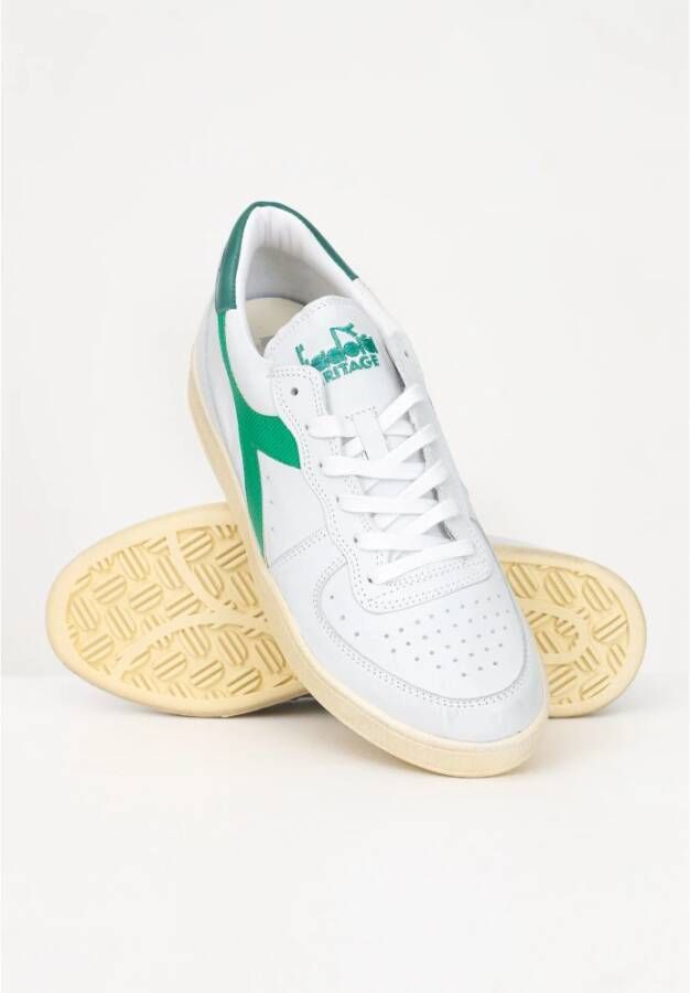 Diadora Witte casual sneakers voor heren met logo detail Wit Heren