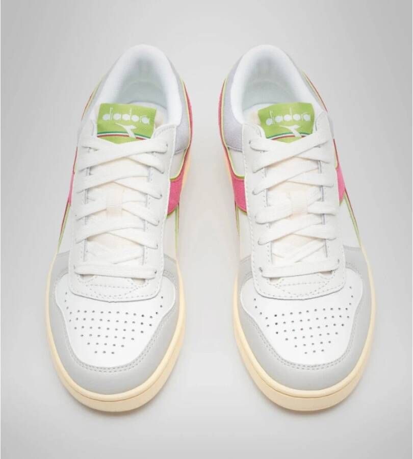 Diadora Witte leren lage sneakers