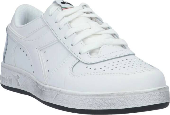 Diadora Witte Leren Sneaker Wit Heren