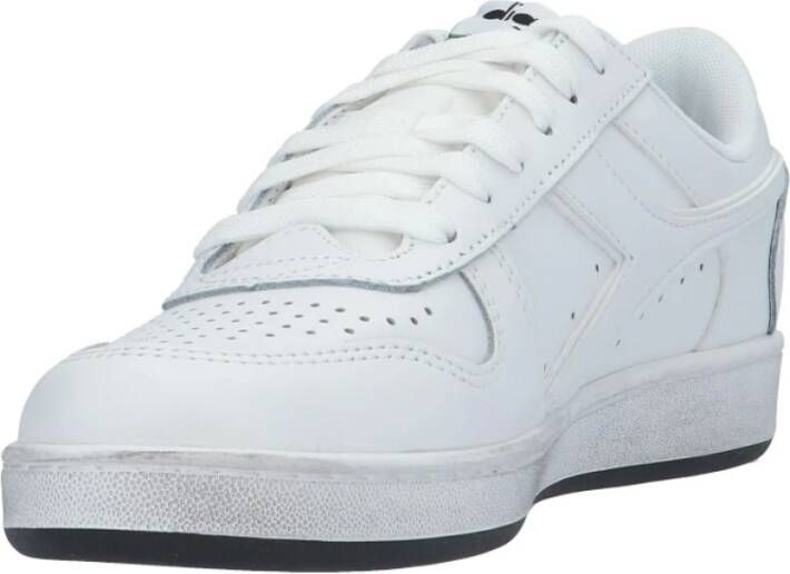 Diadora Witte Leren Sneaker Wit Heren