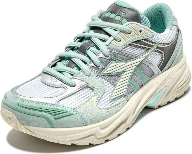 Diadora Witte Mesh Suede Sneakers Mythos Star Multicolor Dames