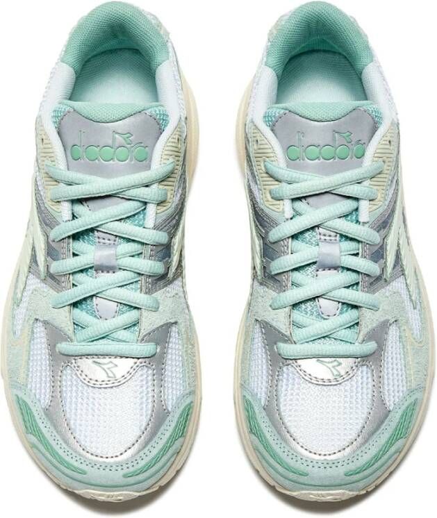 Diadora Witte Mesh Suede Sneakers Mythos Star Multicolor Dames