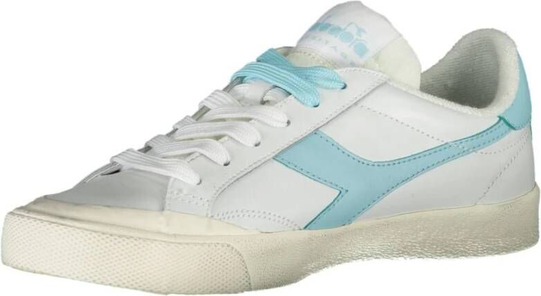 Diadora Witte Vetersneakers met Contrastdetails White Dames