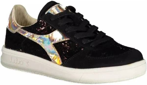 Diadora Zwarte Contrastvetersneakers Black Dames