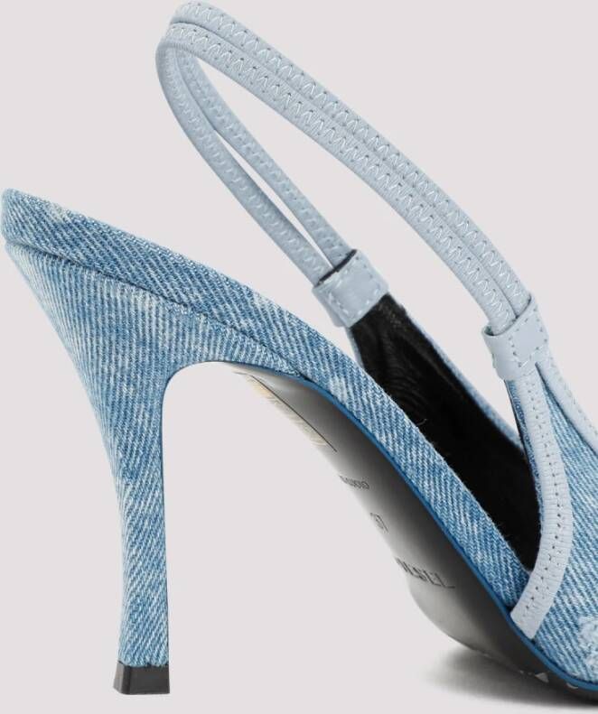 Diesel D-Venus SB Slingback pumps in distressed denim Blue Dames - Foto 3