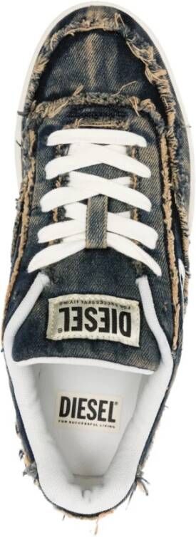 Diesel Blauwe Raffelige Vetersneakers