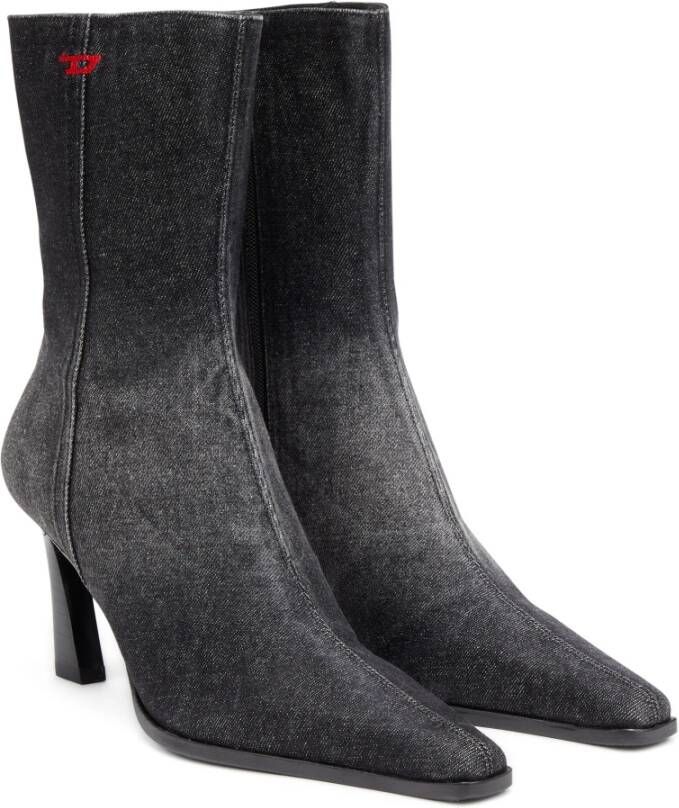 Diesel D-Allas Bt Ankle boot in washed denim Black Dames