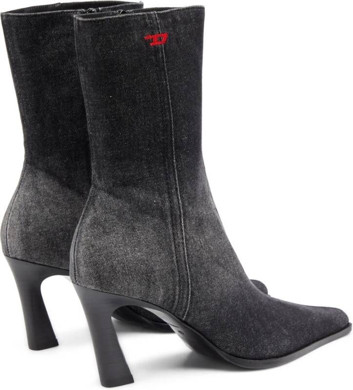 Diesel D-Allas Bt Ankle boot in washed denim Black Dames