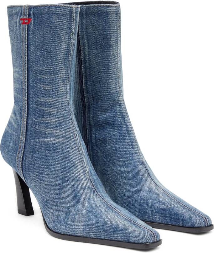 Diesel D-Allas Bt Ankle boot in washed denim Blue Dames