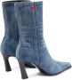 Diesel D-Allas Bt Ankle boot in washed denim Blue Dames - Thumbnail 10