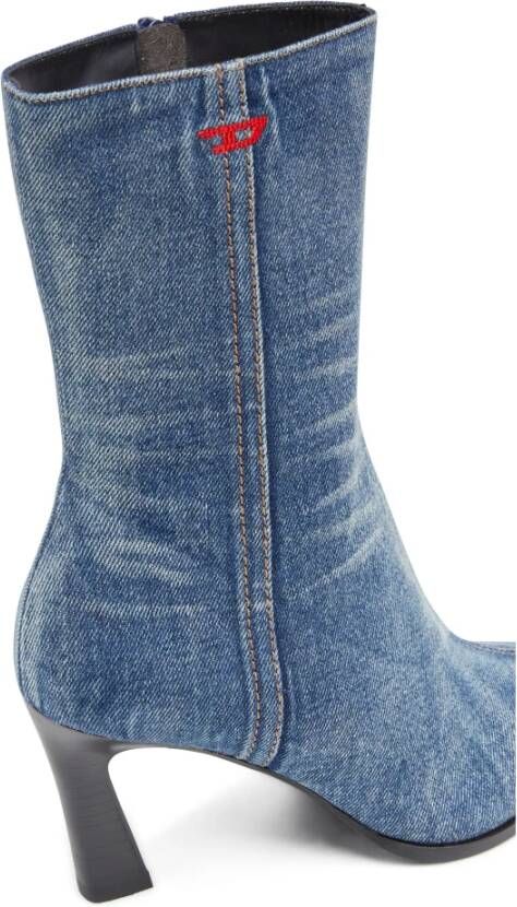 Diesel D-Allas Bt Ankle boot in washed denim Blue Dames