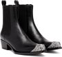 Diesel D-Calamity AB Leather boots with crystal toe cap Black Dames - Thumbnail 3