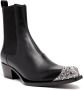 Diesel D-Calamity AB Leather boots with crystal toe cap Black Dames - Thumbnail 5