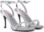 Diesel D-Vina Sdl Strappy sandals in metallic leather Gray Dames - Thumbnail 3