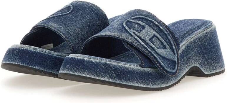 Diesel Dames Slides Sandalen Blue Dames